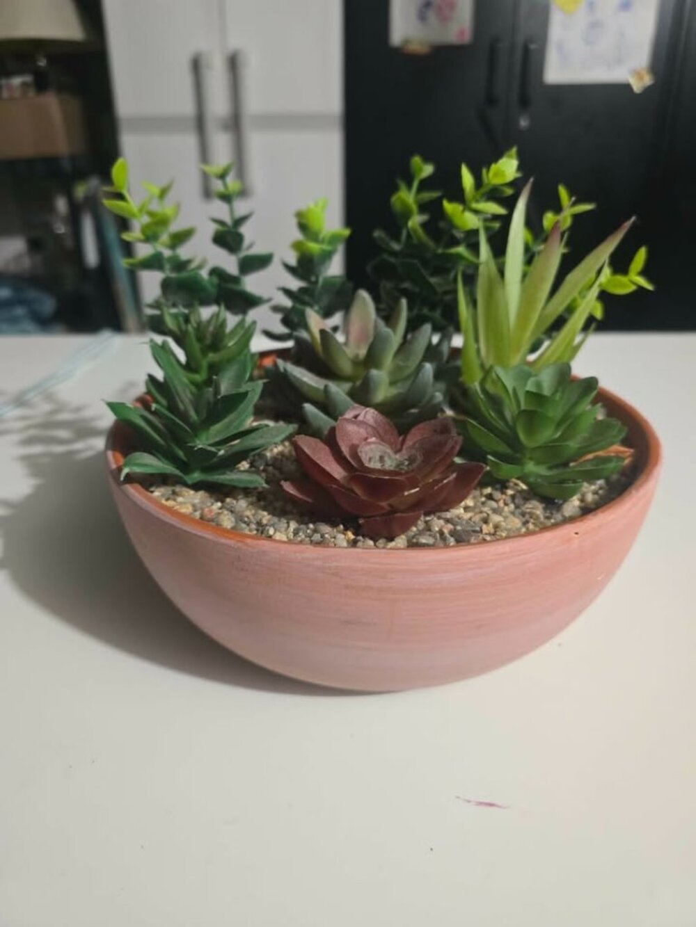 Artificial Succulent Arrangement in Terracotta Bowl